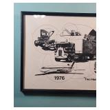 1976 Bicentennial Transportation Framed Art Print 17.5"W x 11.5"H - features 200 years of American transportation evolution from 1776 to 1976