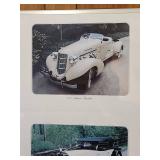 Classic 1930s Luxury Car Photo Collection 28" W  x 22" H - photos mounted on cardboard in plastic poster frame