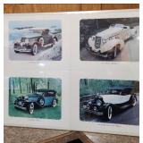 Classic 1930s Luxury Car Photo Collection 28" W  x 22" H - photos mounted on cardboard in plastic poster frame
