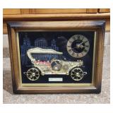 1910 Touring Car Decorative Clock Art 8"W x 10"H.  Clock untested.