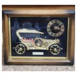 1910 Touring Car Decorative Clock Art 8"W x 10"H.  Clock untested.