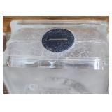 Chevrolet Sales & Service Frosted Glass Block Coin Bank 5.5"W x 5.5"H x 4" D