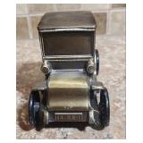 Vintage Banthrico 1910 Baker Electric Metal Car Coin Bank - Bronze finish (early 1970s)