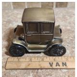 Vintage Banthrico 1910 Baker Electric Metal Car Coin Bank - Bronze finish (early 1970s)