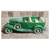 1930s Style Green Convertible Model Car - not fully assembled - no guarantee all parts are included