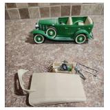 1930s Style Green Convertible Model Car - not fully assembled - no guarantee all parts are included