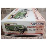 1930s Style Green Convertible Model Car - not fully assembled - no guarantee all parts are included
