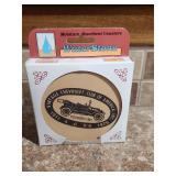 1975 Vintage Chevrolet Club of America Waterstone Coaster Set unopened.