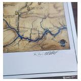 Cherokee Braves "Battle Map 1862 - 1865" Limited Edition Print 1 of 50 by Artist Ron Mitchell - in original packaging