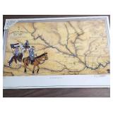 Cherokee Braves "Battle Map 1862 - 1865" Limited Edition Print 1 of 50 by Artist Ron Mitchell - in original packaging