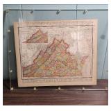 1800s Virginia and Washington DC Atlas Maps - inside acrylic case