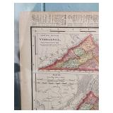 1800s Virginia and Washington DC Atlas Maps - inside acrylic case