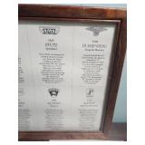 Automobile Promotional Memorabilia / Ephemera - including framed auto history of car manufacturers in the 20s - 30s