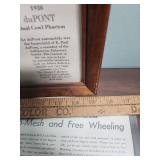 Automobile Promotional Memorabilia / Ephemera - including framed auto history of car manufacturers in the 20s - 30s