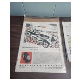 Automobile Promotional Memorabilia / Ephemera - including framed auto history of car manufacturers in the 20s - 30s