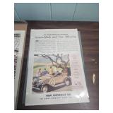 Automobile Promotional Memorabilia / Ephemera - including framed auto history of car manufacturers in the 20s - 30s
