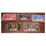 1965 through 1969 Kansas Truck License Plate Collection - some have their original mailer sheaths with correct numbers stamped on them