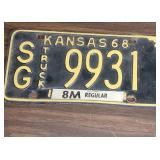 1965 through 1969 Kansas Truck License Plate Collection - some have their original mailer sheaths with correct numbers stamped on them