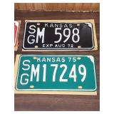 1971 thru 1976 - Kansas License Plate Collection - most have original mailing sheaths with correct numbers stamped on them