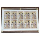 1963 Japanese Stamp Sheet of 10 - in an acrylic case