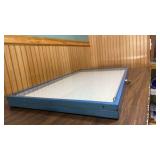 Blue Metal Locking Display Case with Glass Top and keys