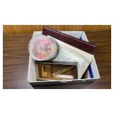 Office Supplies bundle - paper pads, mouse pad, can of pencils, calculator paper, labels, black CD-Rs and more