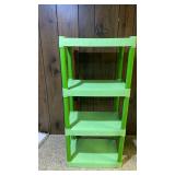 4-Tier Lime Green Plastic Storage Shelf - 22"W x 14.5" D x 48" H - clean, good condition