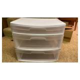 3-Drawer Plastic Storage Unit - 15" W x 10" D x 19.5" H