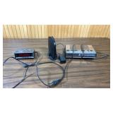 Belkin N300 WiFi Router and two vintage alarm clocks including one GE (both alarm clocks power on, otherwise untested)