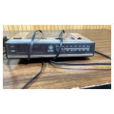 Belkin N300 WiFi Router and two vintage alarm clocks including one GE (both alarm clocks power on, otherwise untested)