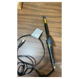 Personal Care lot - Norelco shaver, curling iron, hair pin, shower curtain rings, scale (untested), eyeglasses, and a travel storage bag