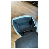 Personal Care lot - Norelco shaver, curling iron, hair pin, shower curtain rings, scale (untested), eyeglasses, and a travel storage bag