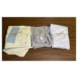 Queen Size Sheet Sets - geometric is full set, other two are flat sheets with pillow cases only