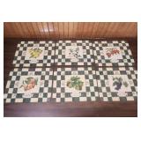 Decorative Fruit Design Cork-Backed Placemats Set