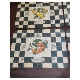 Decorative Fruit Design Cork-Backed Placemats Set