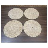 Natural Woven Palm Leaf Placemats / Trivets Set of 4 - a couple need a little cleaning