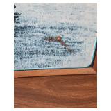 Vintage Colorado Mountain Landscape Clock Framed - clock untested.  Needs C battery