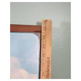 Vintage Colorado Mountain Landscape Clock Framed - clock untested.  Needs C battery