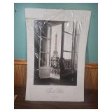 French Doors by Christian Peacock - Eiffel Tower Photography Print - in original wrapper (wrapper is torn). good condition