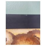 Teddy Bear Faces Panoramic Wall Art in blue wood frame - frame in good condition