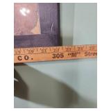 Teddy Bear Faces Panoramic Wall Art in blue wood frame - frame in good condition