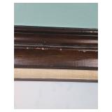 Hand painted Eagle Watercolor portrait signed by the artist 1977. In MCM frame with burlap accent - frame has scratches and finish wear