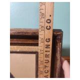 Native American Portrait signed by local artist in MCM Frame with burlap accent - frame has some finish wear