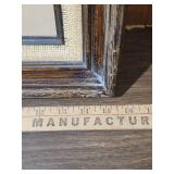 Native American Portrait signed by local artist in MCM Frame with burlap accent - frame has some finish wear