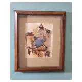 Vintage Norman Rockwell Triple Self-Portrait Print in Wood Frame - has 3D effect - was originally purchased right after publication. - Excellent Condition