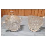 Fostoria American Clear (stem 2056) Creamer, Sugar and Salt/Pepper Shakers