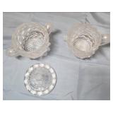 Fostoria American Clear (stem 2056) Creamer, Sugar and Salt/Pepper Shakers