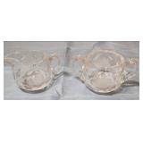 Etched Glass Cream and Sugar Set