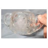 Etched Glass Cream and Sugar Set