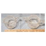 Etched Glass Cream and Sugar Set